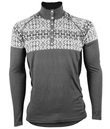 Merino Dalecarlian top polo Men grey/white