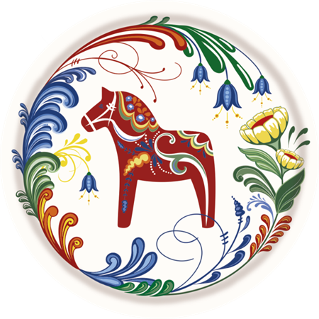 Dalom vit Rund Bricka 38cm