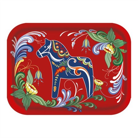 Dalom röd bricka 27x20cm