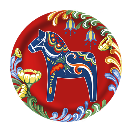 Dalom Glasunderlägg röd Rund