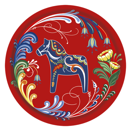 Dalom röd Rund Bricka 38cm