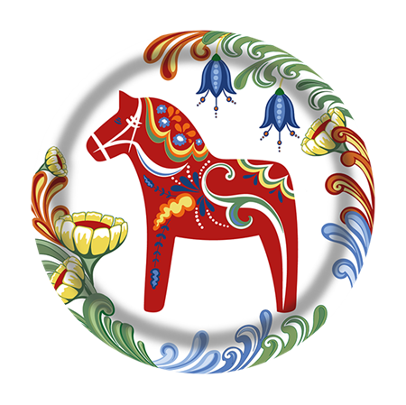 Dalom Glasunderlägg vit Rund