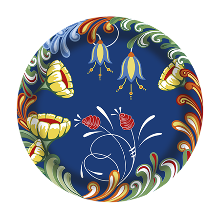 Daloms ängar Glasunderlägg blå Rund